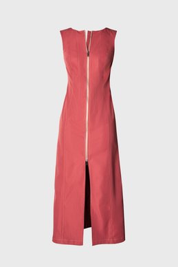 Terracotta maxi dress with slits