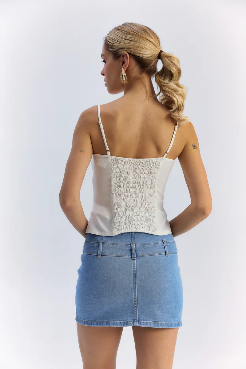 Milky crop top with bows photo 5