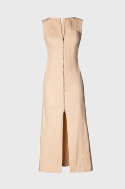 Beige maxi dress with slits