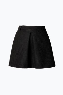 Black bouclé mini skirt