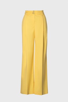 Yellow palazzo pants with double belt