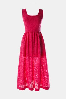 Pink sundress made of copper with brocade