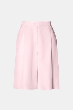 Pink high-waisted Bermuda shorts