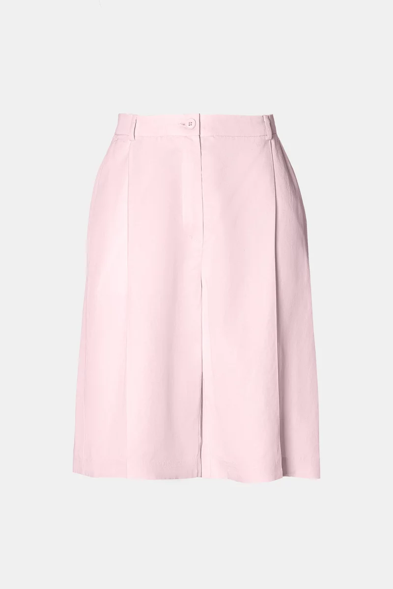 Pink high-waisted Bermuda shorts (№ 47935) ♡ Gepur - women