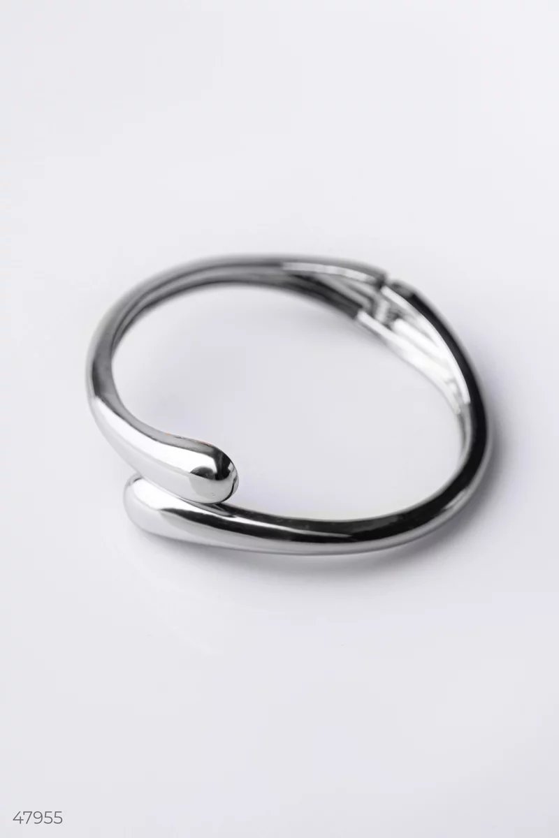 Silver metallic snake bracelet photo 3