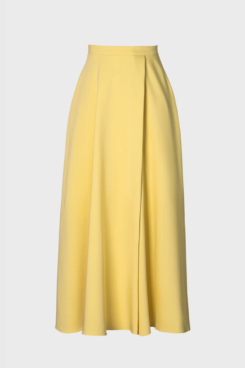 Yellow flared maxi skirt photo 5