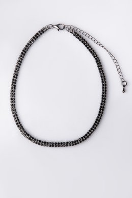 Black choker with rhinestones