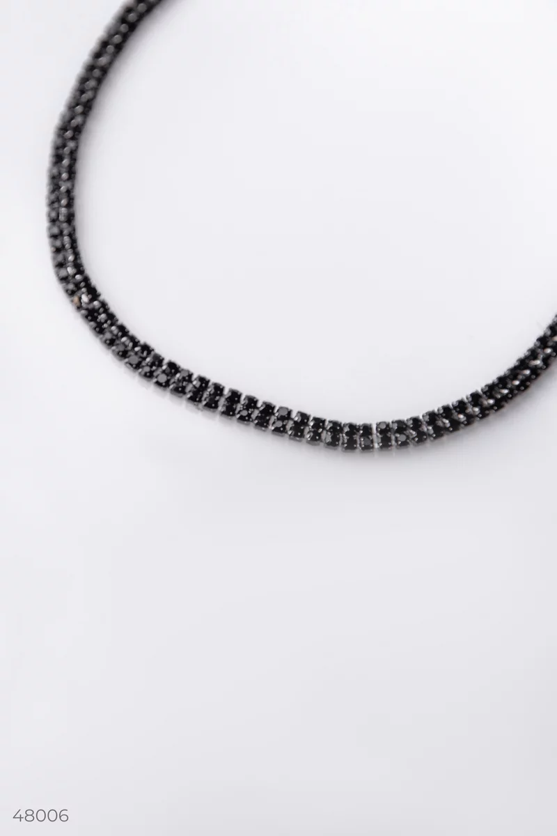 Black choker with rhinestones photo 3