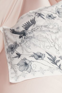 Milk silk scarf with print Soul
