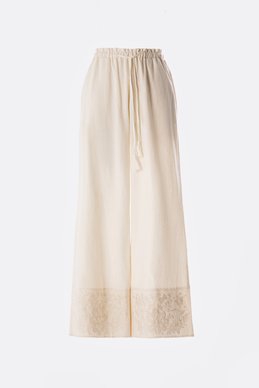 Milk linen pants "Zozulka" with embroidery