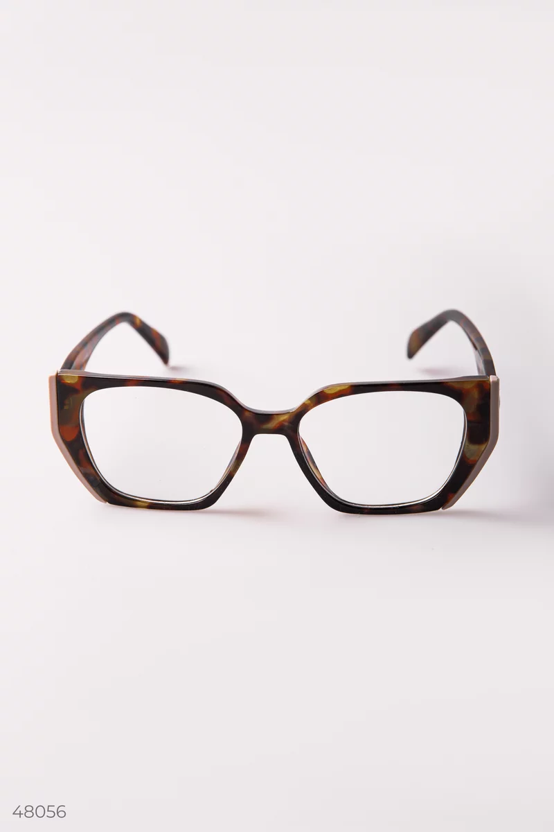 Brown fox glasses with clear lens photo 1