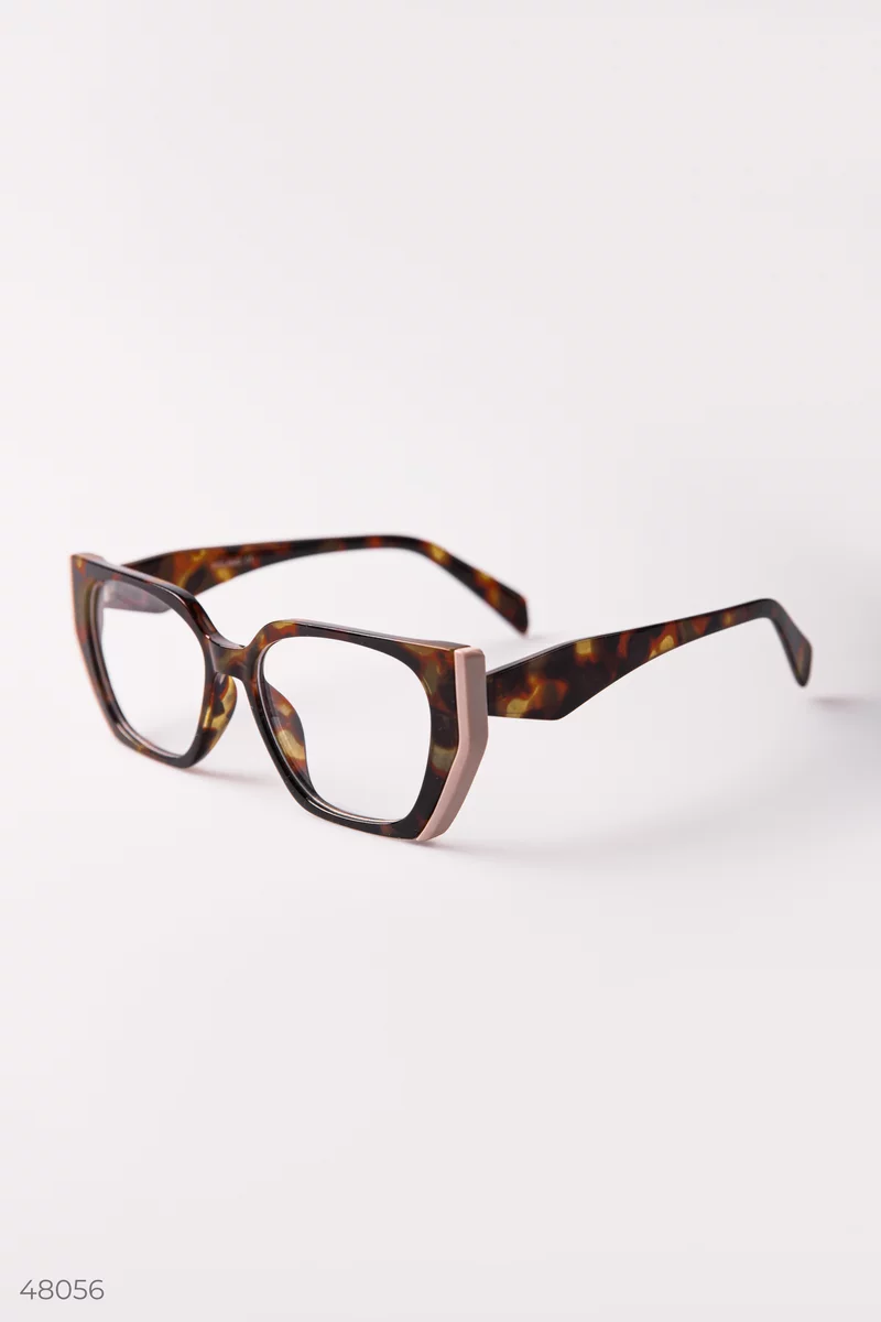 Brown fox glasses with clear lens photo 2