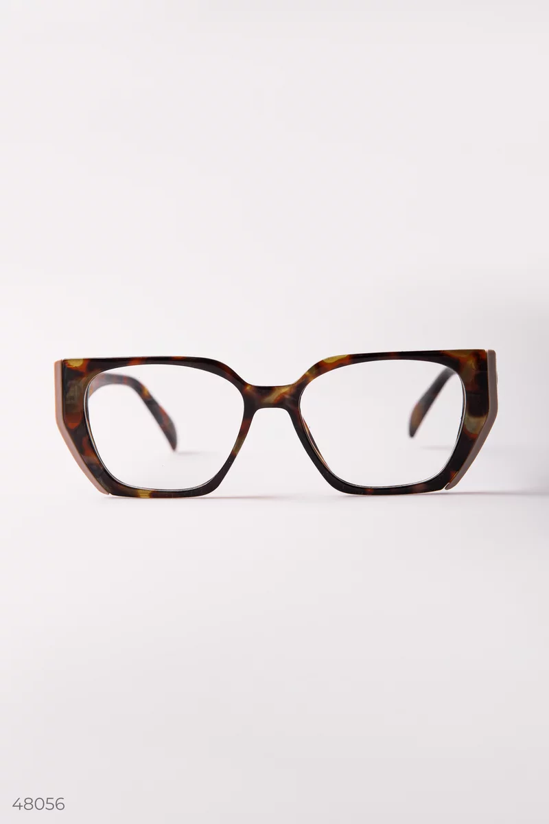 Brown fox glasses with clear lens photo 3