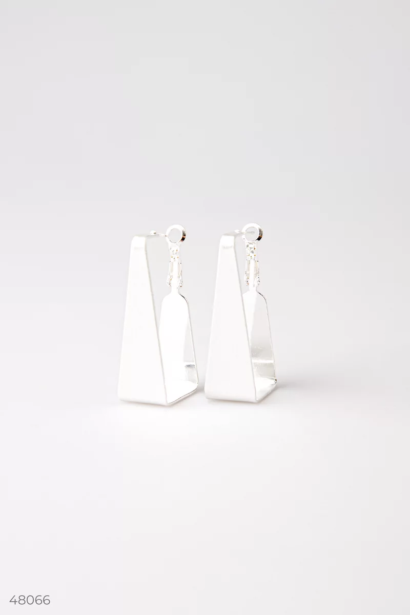 Silver triangular earrings photo 2