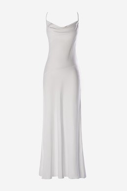 Milky satin maxi dress with straps