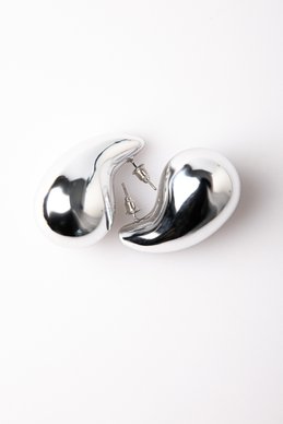 Silver drop-shaped earrings