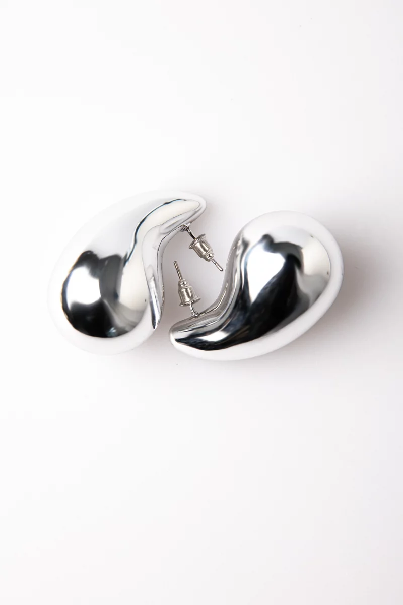 Silver drop-shaped earrings photo 1