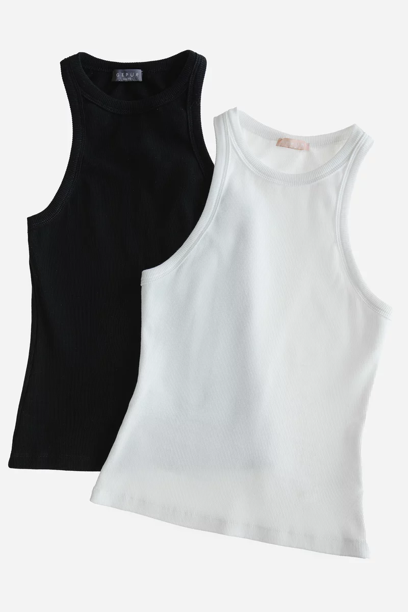 Basic set of two ribbed knit tops photo 1