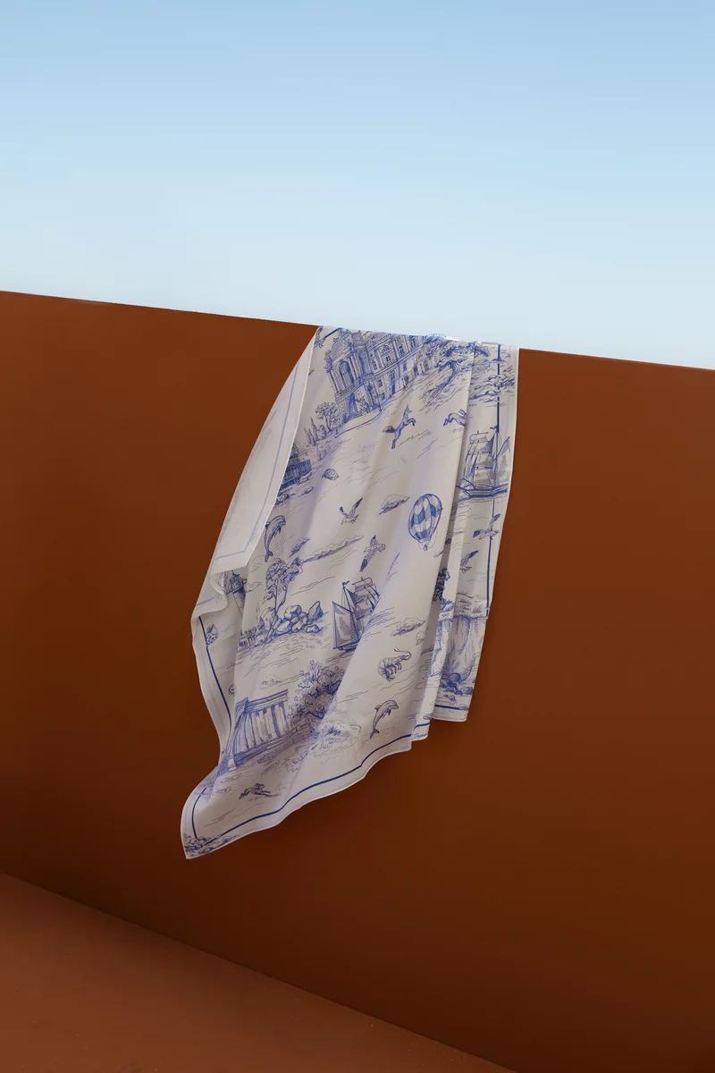 Silk scarf with nautical print photo 2