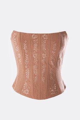 Linen embroidered corset "Malyovanka" in moko shade