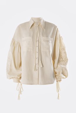 Milk embroidery "Branch" made of natural linen