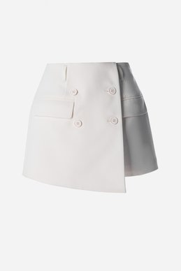 Milk skirt-shorts made of suit fabric