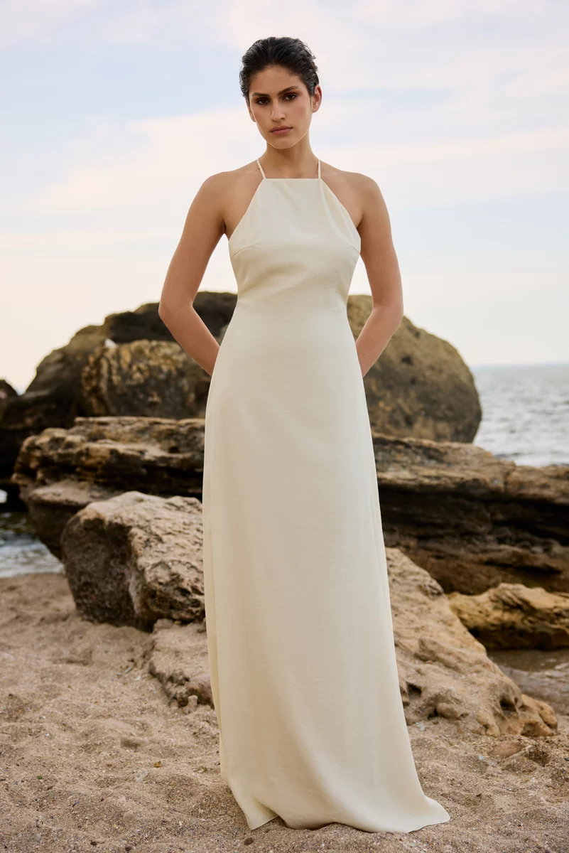 Milk Organza Harvester Maxi Dress with Open Back photo 5
