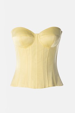 Yellow corset-bustier with underwire