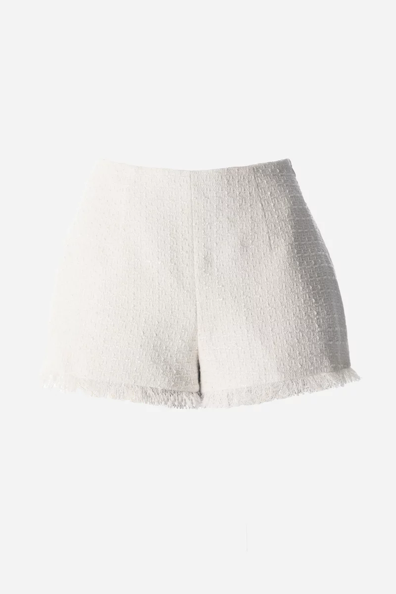 Milk tweed short shorts photo 5