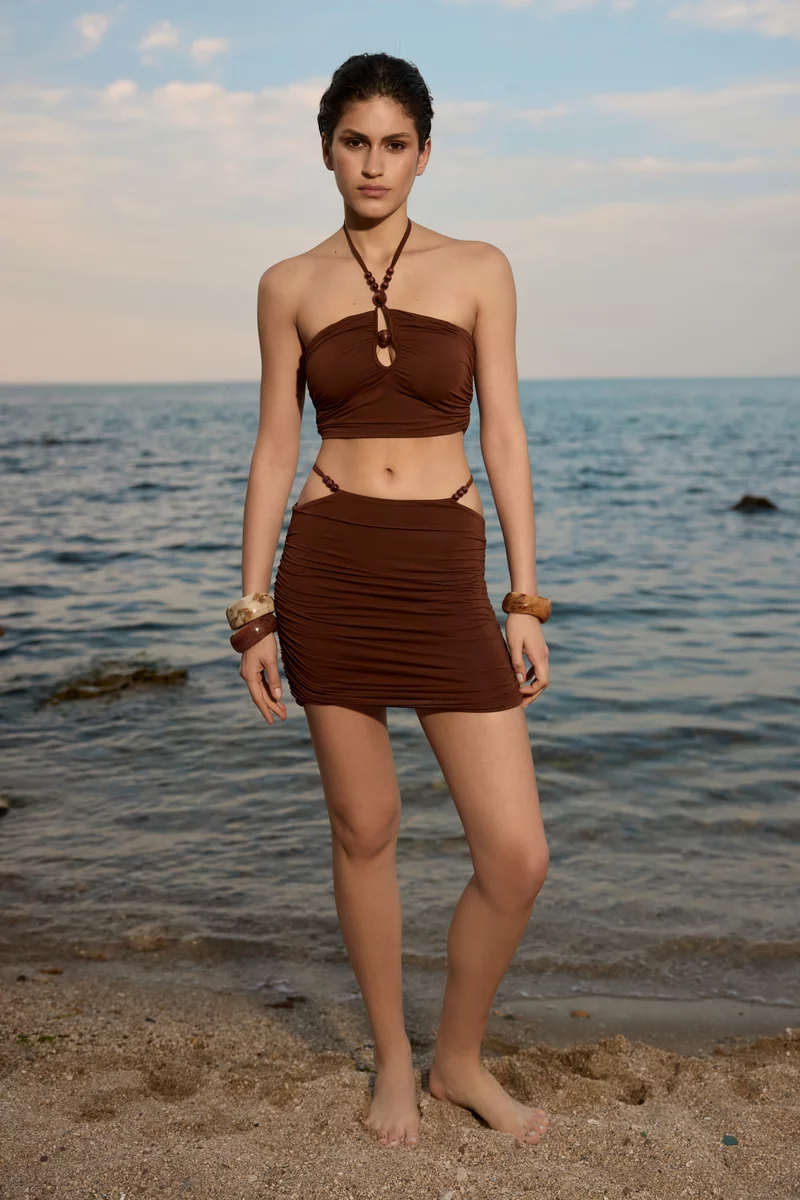 Chocolate fondant top and skirt set photo 1