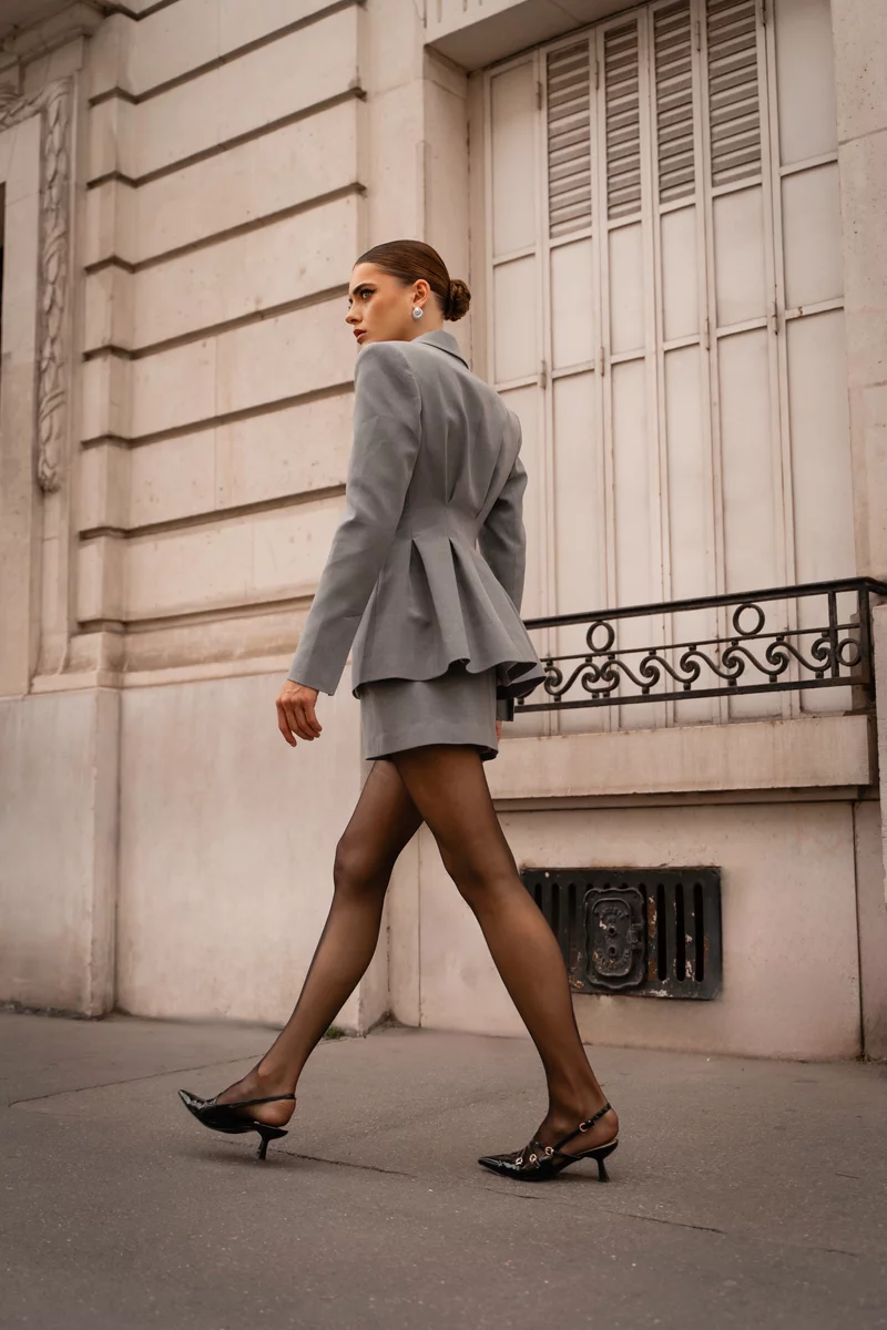 Gray basic mini skirt photo 5