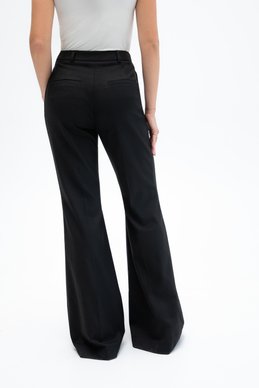 Black flared pants with side slits