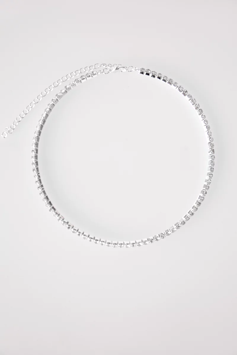Choker with silver rhinestones photo 2