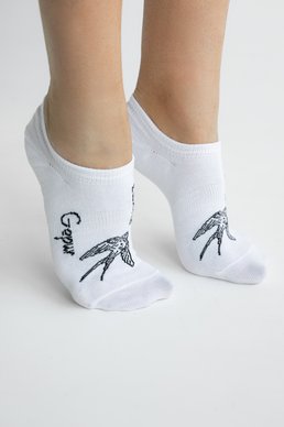 White short cotton socks with print Soul