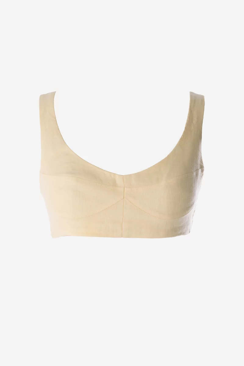 100% linen top in Butter Yellow photo 1