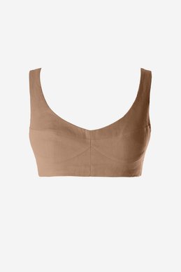 Brown top made of 100% linen