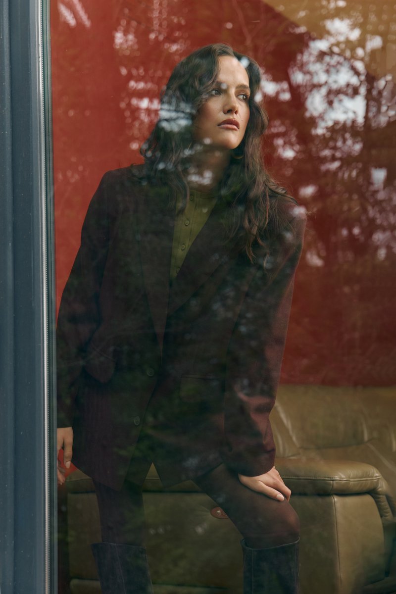 Brown single-breasted oversized jacket coat with added wool image 1