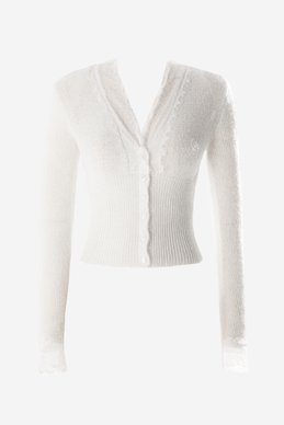 Milk cardigan with lace inserts