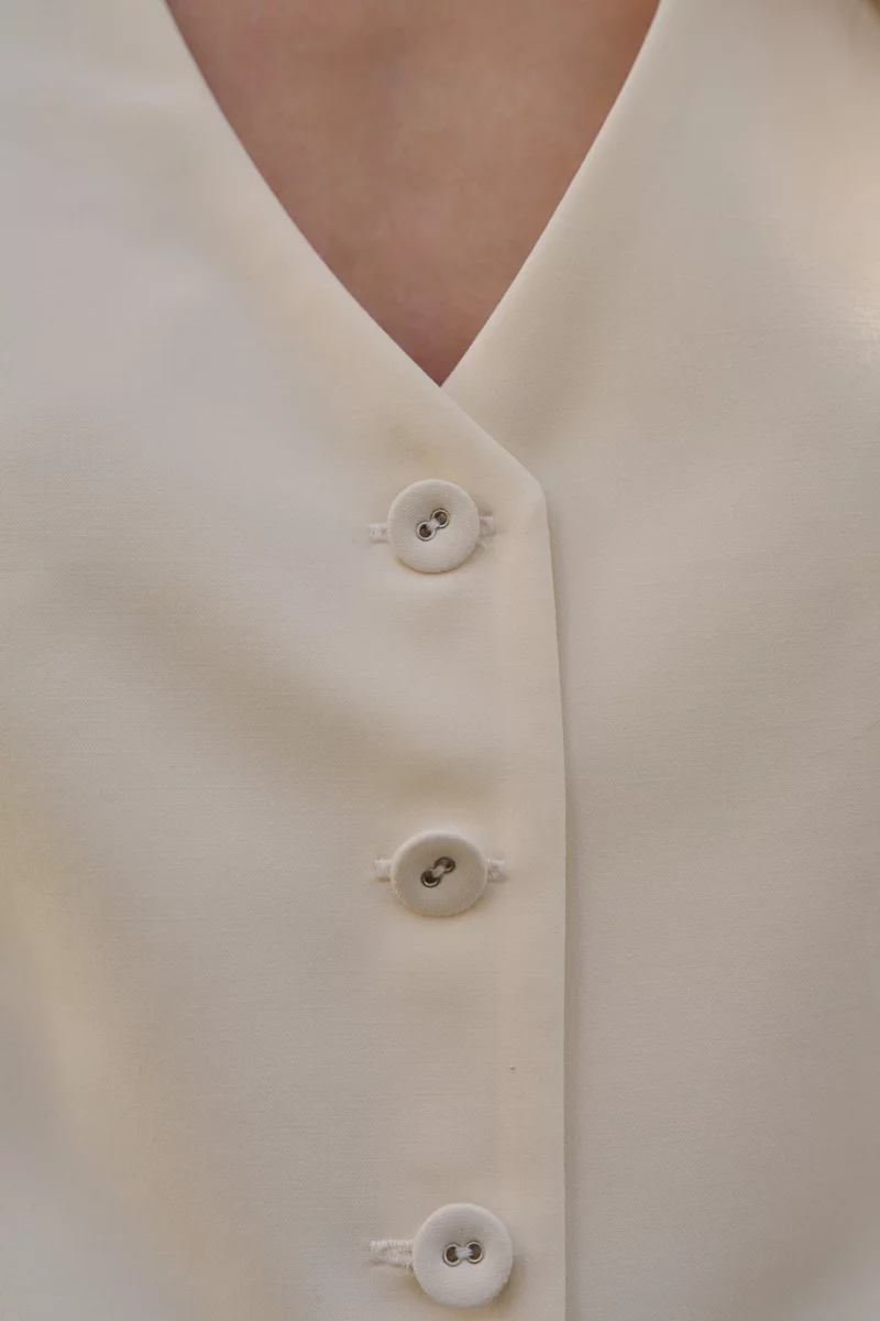 Milk suit vest with buttons photo 4