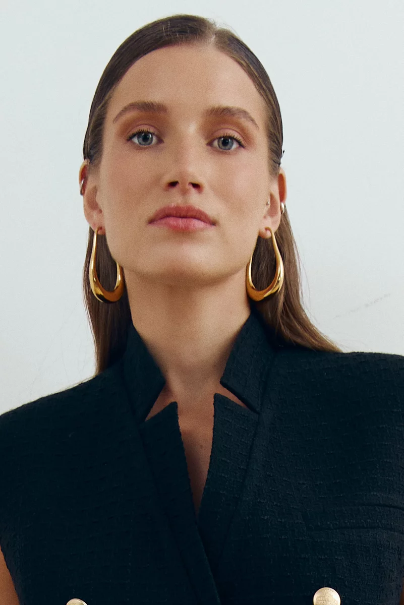 Rounded gold earrings photo 1