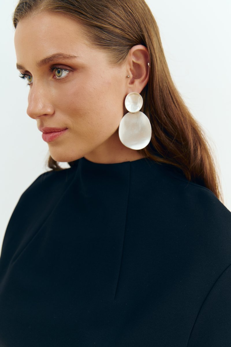 

Сріблясті сережки подвійний овал