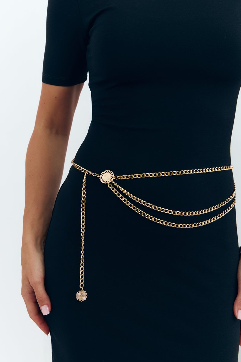 

Золотистий потрійний ремінь-ланцюг