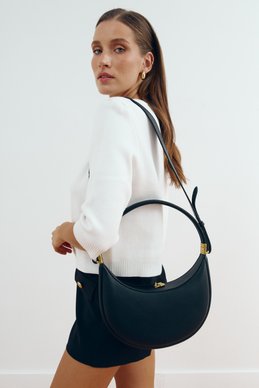 Black crescent-shaped bag
