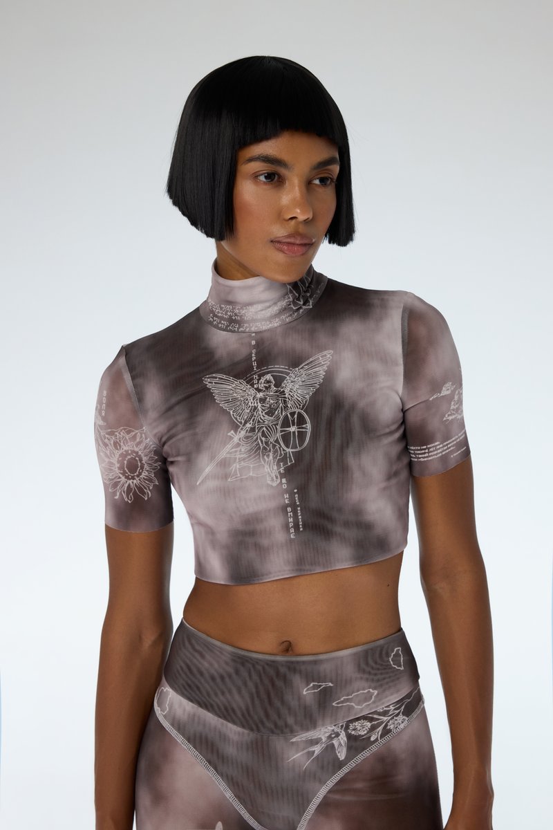 

Кроп-топ Душа зі стрейч-сітки