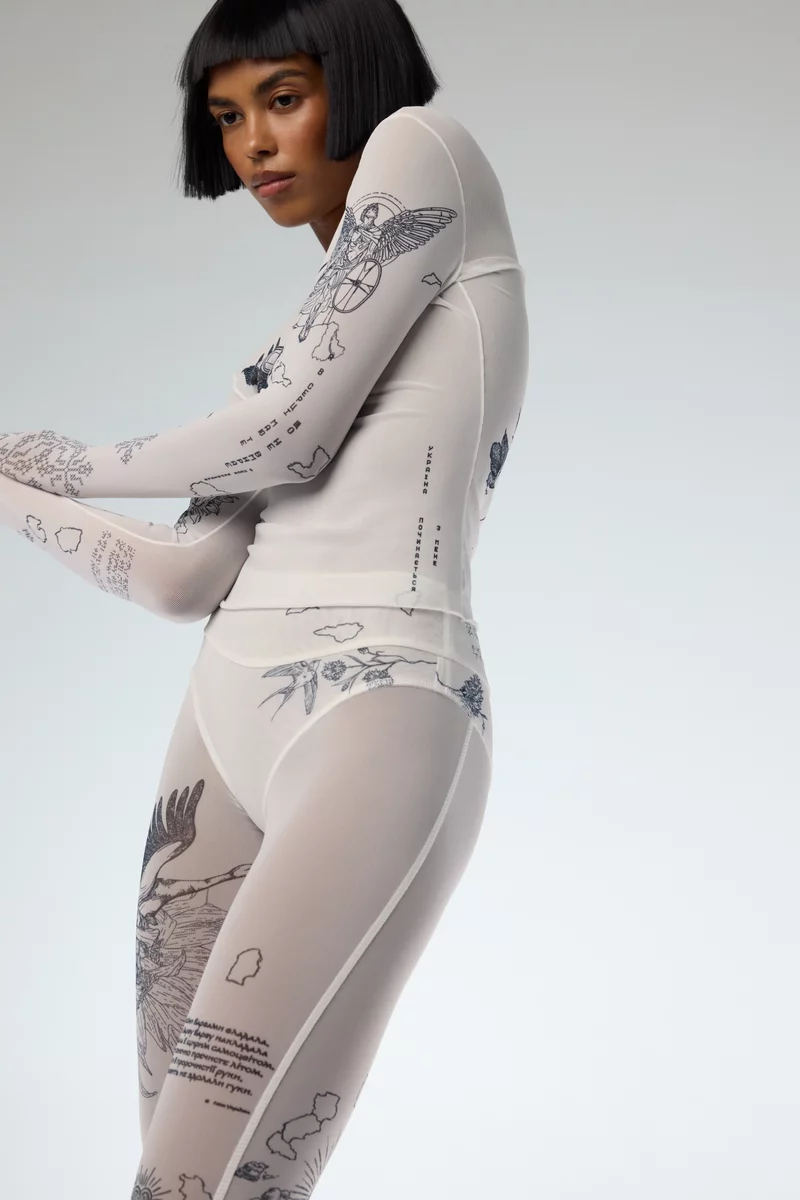 Milky longsleeve made of stretch mesh Dusha photo 3