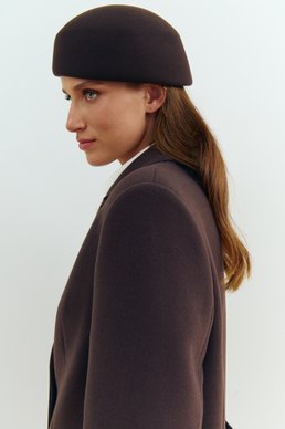 Chocolate-colored hat