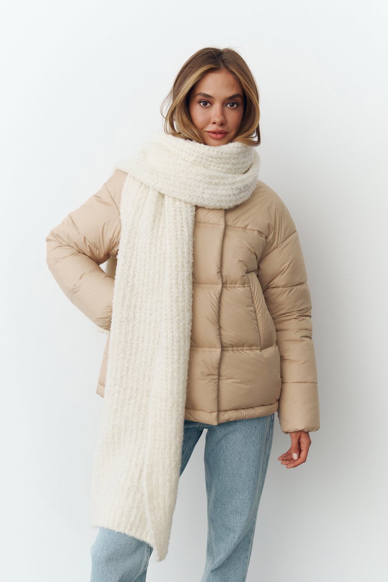 Молочний шарф з вовною фотографія 1