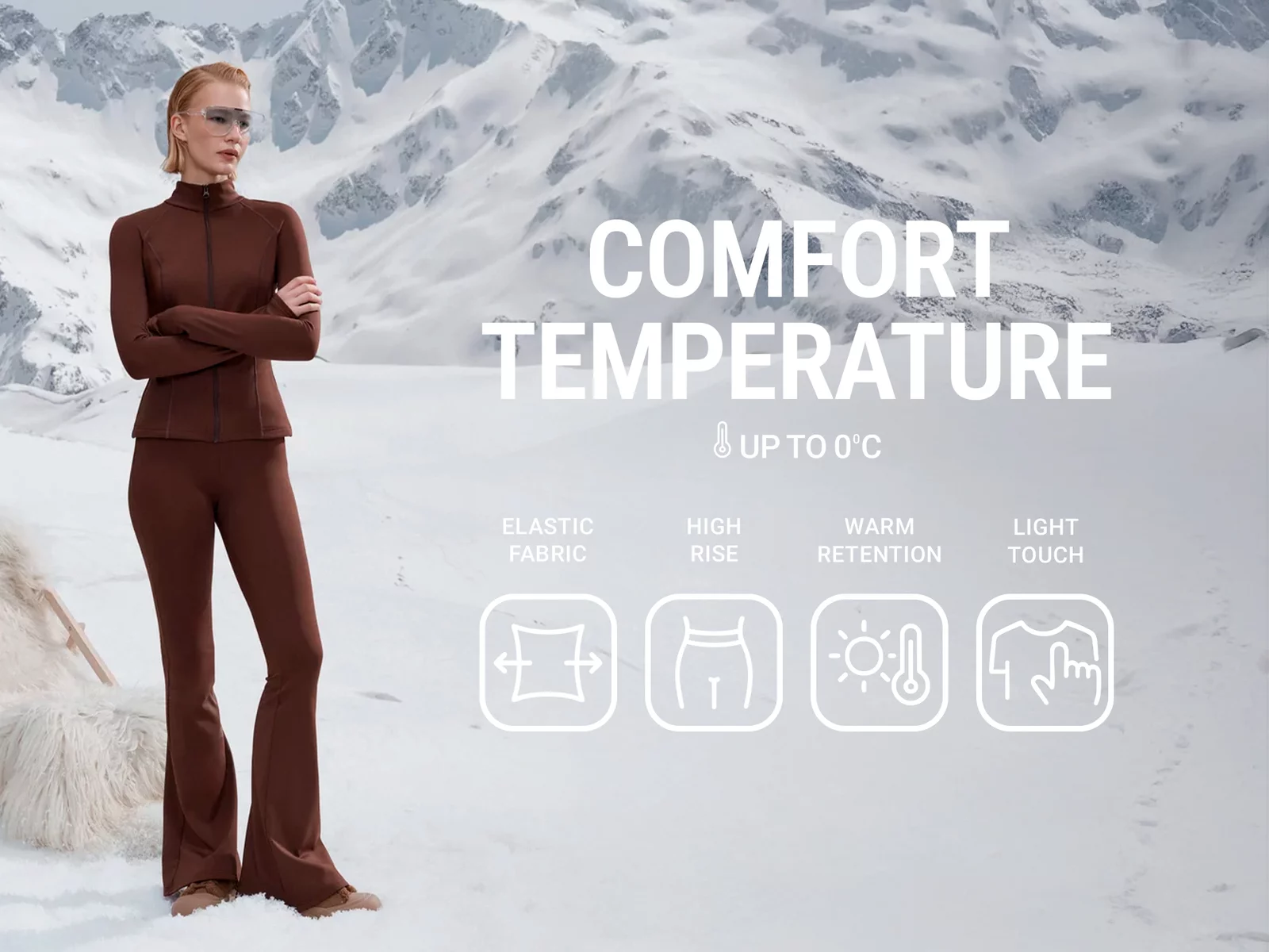 Коричневые термолеггинсы на флисе Коричневые термолеггинсы на флисе фотография 1