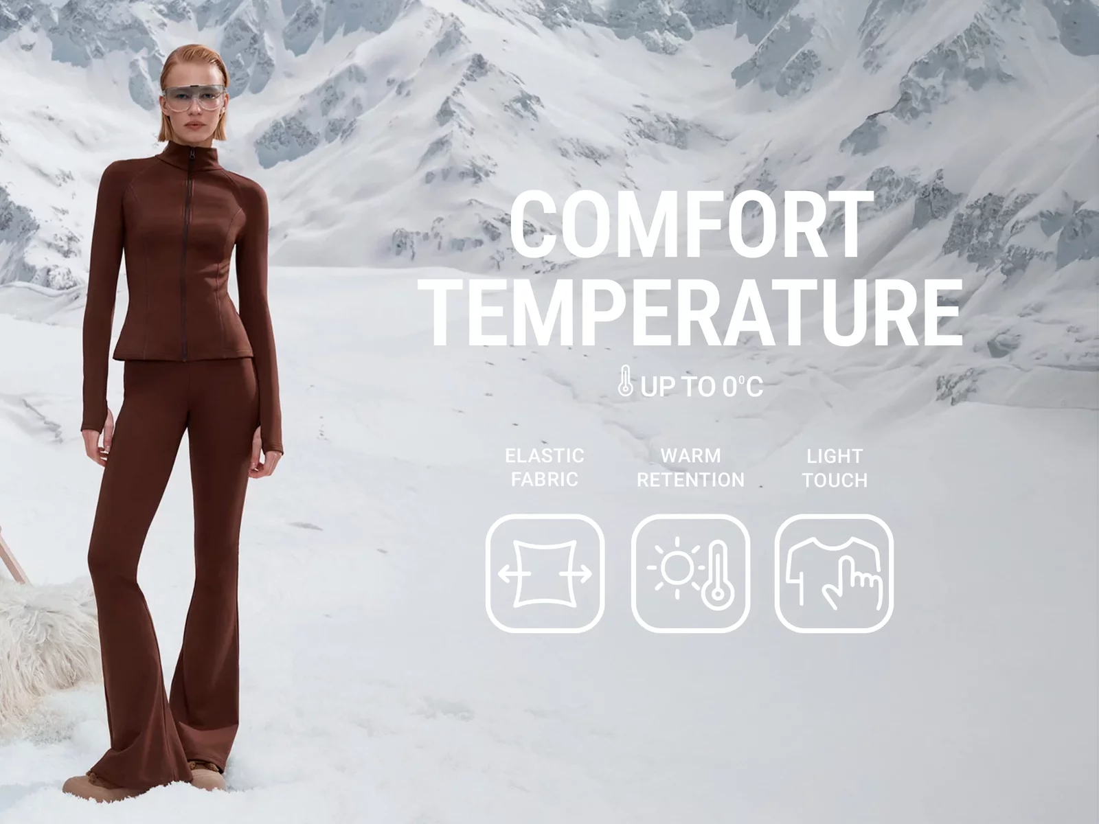 Коричневый термо-лонгслив на флисе с молнией Коричневый термо-лонгслив на флисе с молнией фотография 1