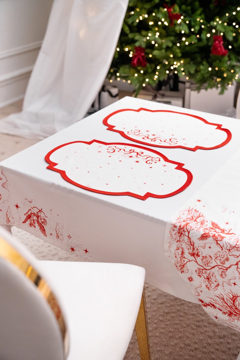 

Білий двосторонній плейсмат з дизайнерським принтом 35х50 см